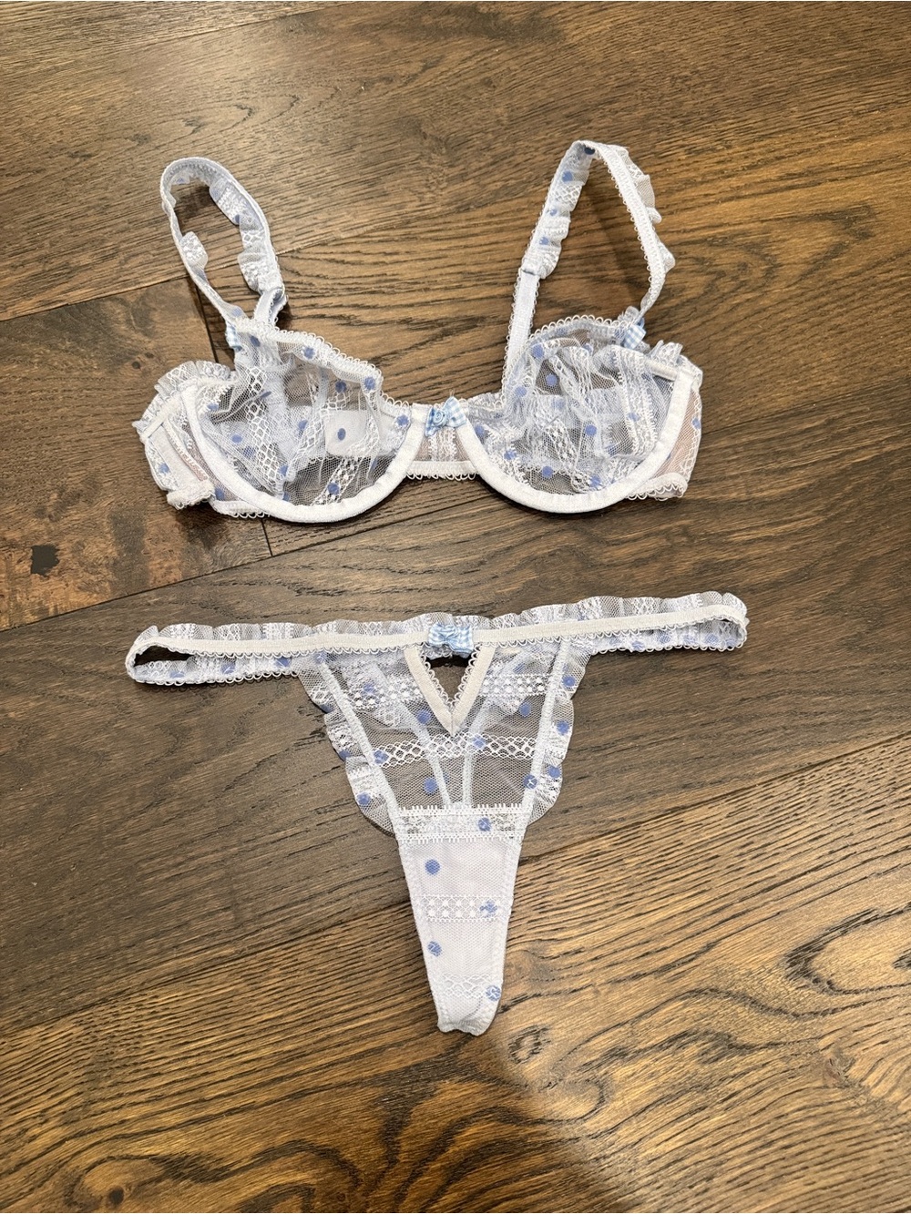 For Love and Lemons Harper Ruffle Thong Set